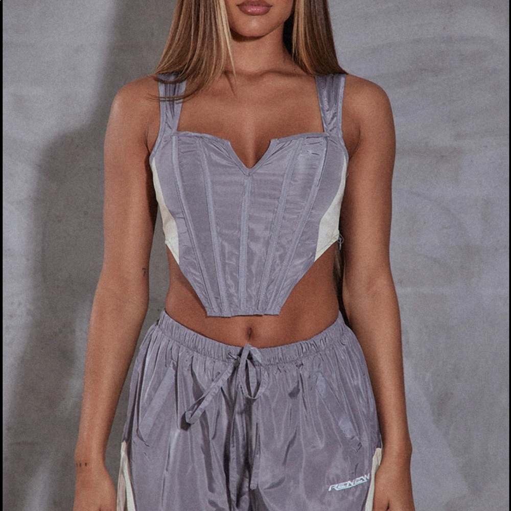 PLT RENEW Grey Shell Panel Detail Corset